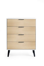 Alba 4 Drawer Wide Chest - White/Oak - Rogey