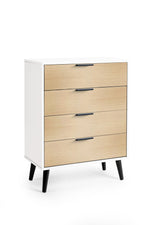 Alba 4 Drawer Wide Chest - White/Oak - Rogey