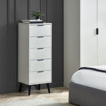 Alba 5 Drawer Narrow Chest - Silk Grey - Rogey