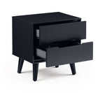 Alicia 2 Drawer Bedside - Anthracite - Rogey