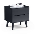 Alicia 2 Drawer Bedside - Anthracite - Rogey