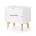 Alicia 2 Drawer Bedside - White - Rogey