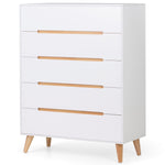 Alicia 5 Drawer Chest - White - Rogey