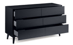 Alicia 6 Drawer Wide Chest - Anthracite - Rogey