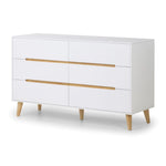 Alicia 6 Drawer Wide Chest - White - Rogey