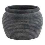 Amalfi Grey Rimmed Large Plant Pot - Rogey