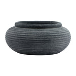 Amalfi Grey Round Ribbed Planter - Rogey