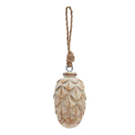 Antique White Wash Small Pine Cone Bauble - Rogey