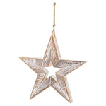 Antique White Wooden Sparkle Star - Rogey