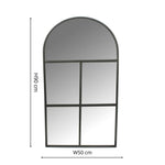 Archway Outdoor Mirror Natural Black H90cm W50cm - Rogey