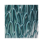 Arles Leaf Embossed Teal Planter H20Cm W22Cm - Rogey