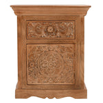 Artwork Mango Wood Bedside Table With Storage - Rogey