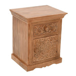 Artwork Mango Wood Bedside Table With Storage - Rogey