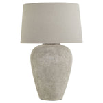 Athena Aged Stone Tall Table Lamp With Linen Shade - Rogey