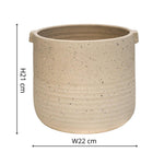 Aurora Terrazzo Handle Planter Oat H21cm D22cm - Rogey