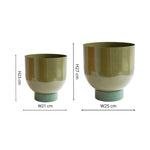 Austin Dual Green Metal Planters Set of 2 - Rogey