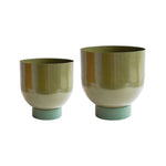 Austin Dual Green Metal Planters Set of 2 - Rogey