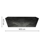 Balcony Trough Ella black H17Cm D37Cm - Rogey