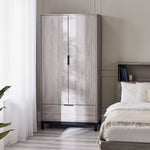 Bali 2 Door 1 Drawer Wardrobe - Grey Oak - Rogey