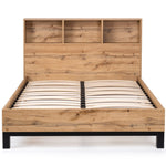 Bali Bookcase Headboard Bed 135cm - Light Oak - Rogey