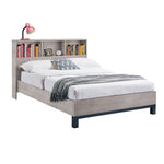 Bali Bookcase Headboard Bed 150cm - Grey Oak - Rogey