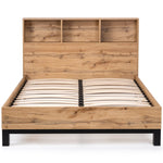 Bali Bookcase Headboard Bed 150cm - Light Oak - Rogey