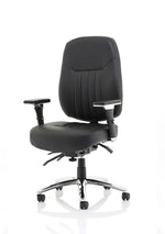 Barcelona Deluxe High Back Task Operator Office Chair with Arms in Sumptuous Blue Fabric - Rogey