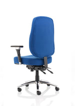 Barcelona Deluxe High Back Task Operator Office Chair with Arms in Sumptuous Blue Fabric - Rogey