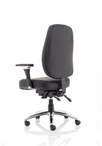 Barcelona Deluxe High Back Task Operator Office Chair with Arms in Sumptuous Blue Fabric - Rogey