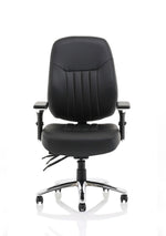 Barcelona Deluxe High Back Task Operator Office Chair with Arms in Sumptuous Blue Fabric - Rogey