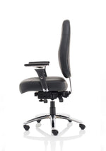 Barcelona Deluxe High Back Task Operator Office Chair with Arms in Sumptuous Blue Fabric - Rogey