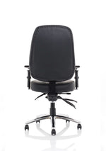 Barcelona Deluxe High Back Task Operator Office Chair with Arms in Sumptuous Blue Fabric - Rogey