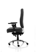 Barcelona Deluxe High Back Task Operator Office Chair with Arms in Sumptuous Blue Fabric - Rogey