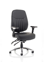 Barcelona Deluxe High Back Task Operator Office Chair with Arms in Sumptuous Blue Fabric - Rogey