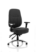 Barcelona Deluxe High Back Task Operator Office Chair with Arms in Sumptuous Blue Fabric - Rogey