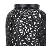 Black Cast Lattice Vase - Rogey