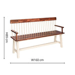 Broadway Acacia Wood Cream Garden Bench H89CM W160CM - Rogey