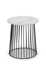 Broadway Round Lamp Table - White Marble - Rogey