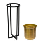 Calla Planter Stand Black/Antique Gold H58CM D22CM - Rogey