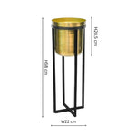 Calla Planter Stand Black/Antique Gold H58CM D22CM - Rogey