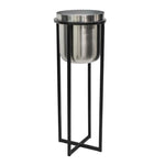 Calla Planter Stand Black/Pewter H58CM D22CM - Rogey