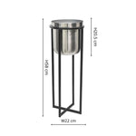 Calla Planter Stand Black/Pewter H58CM D22CM - Rogey