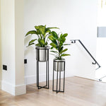 Calla Planter Stand Black/Pewter H58CM D22CM - Rogey