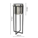 Calla Planter Stand Black/Pewter H58CM D22CM - Rogey