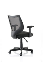 Camden Medium Back Black Mesh Task Operator Office Chair With Arms - Rogey