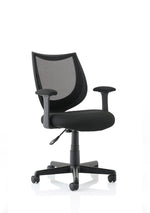 Camden Medium Back Black Mesh Task Operator Office Chair With Arms - Rogey