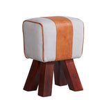 Canvas And Leather Stool - Rogey