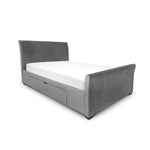 Capri Bed With Drawers Dark Grey Velvet 180Cm - Rogey