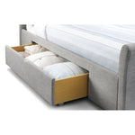 Capri Fabric Bed With Drawers Light Grey 135cm - Rogey