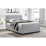 Capri Fabric Bed With Drawers Light Grey 135cm - Rogey